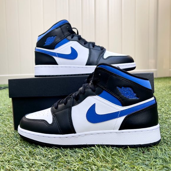Nike Air Jordan 1 Mid black racer blue shoes - Picture 2 of 4